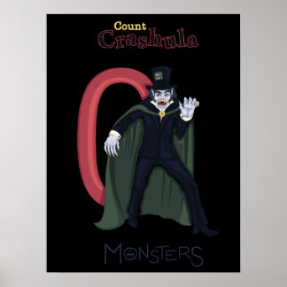 Count Crashula in Red Numbers (monsters series) Poster