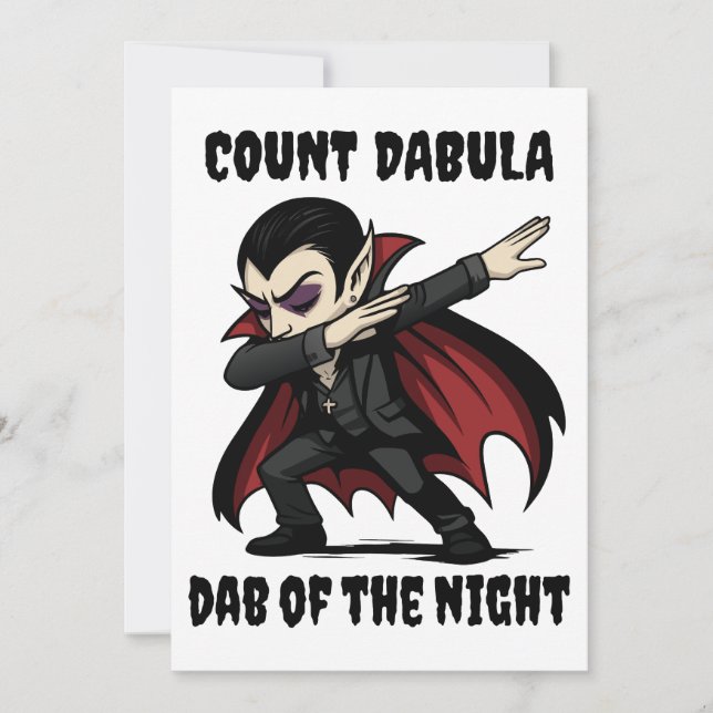 Count Dabula dabs through the night Invitation (Front)
