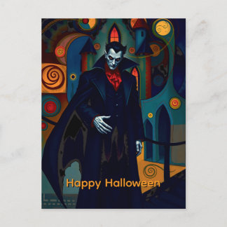Count Dracula Happy Halloween Holiday Postcard