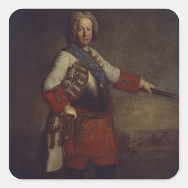 Count Friedrich Heinrich von Seckendorf, 1720 Square Sticker (Front)
