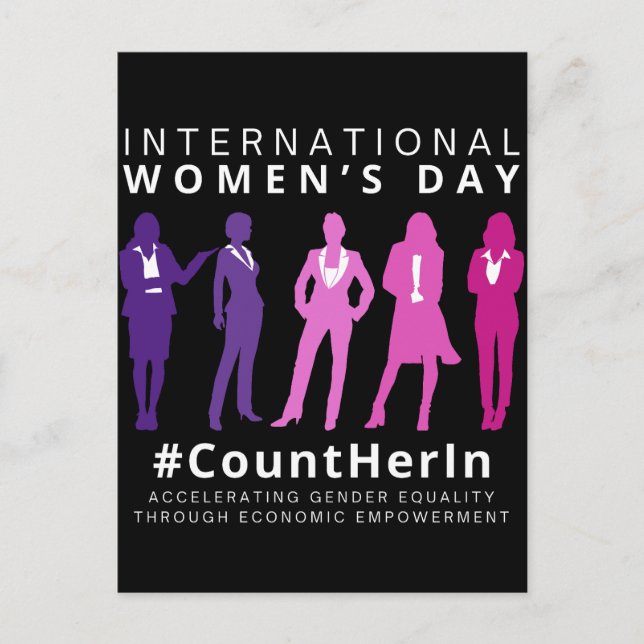 Count Her In International Women's Day Postcard (Front)