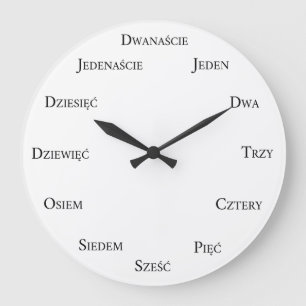 Count in Polish Language Large Clock