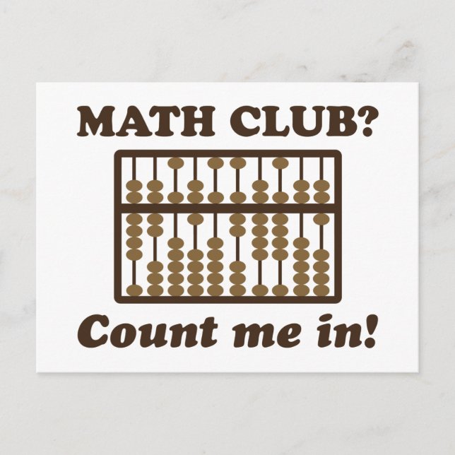 Count Me in the Math Club Postcard (Front)