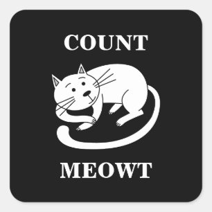 Count Meowt Kitty Funny Cat Pun Square Sticker