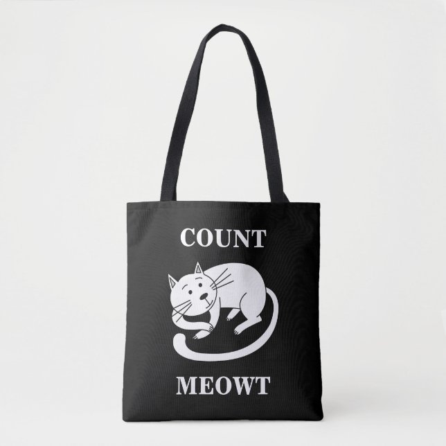 Count Meowt Kitty Funny Cat Pun Tote Bag (Front)