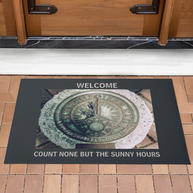 Count None But Sunny Hours Sundial Welcome Doormat (Creator Uploaded)