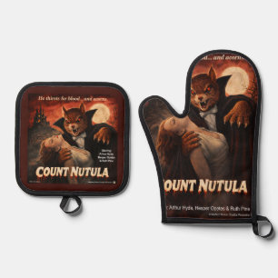 Count Nutula Retro Movie Parody Oven Mitt & Pot Holder Set
