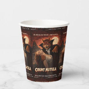 Count Nutula Retro Movie Parody Paper Cups