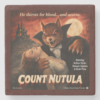 Count Nutula Retro Movie Parody Stone Coaster