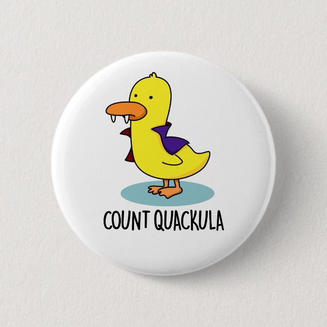 Count Quackula Cute Duck Pun 6 Cm Round Badge (Front)