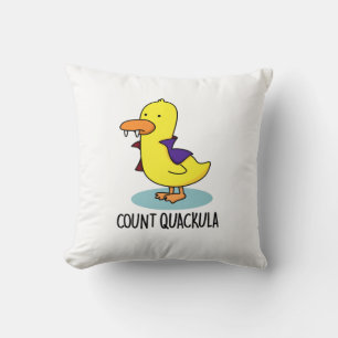 Count Quackula Funny Duck Pun Cushion