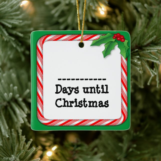 Count the Days Until Christmas Ceramic Ornament (Tree)
