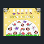 Count the Garden Bugs Kids Learning Activity Postcard<br><div class="desc">A cute and colourful spring garden activity for kids,  whereby they can count the various types of bugs and write down how many they find in the check boxes.</div>