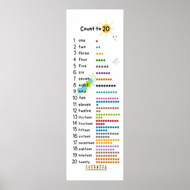 Count to 20 Math Wall Decor Kindergarten  (Front)