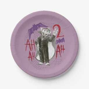 Count von Count B&W Sketch Drawing Paper Plate