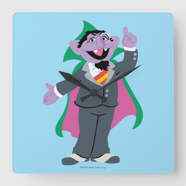 Count von Count Classic Style Square Wall Clock (Front)