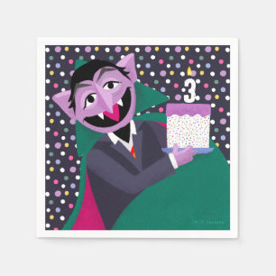 Count Von Count Confetti Birthday Napkin
