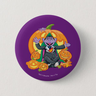 Count von Count   Halloween Pumpkins 6 Cm Round Badge