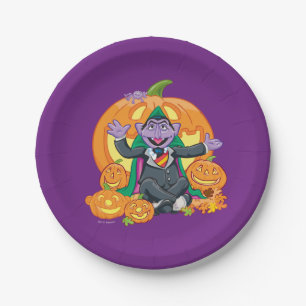 Count von Count   Halloween Pumpkins Paper Plate