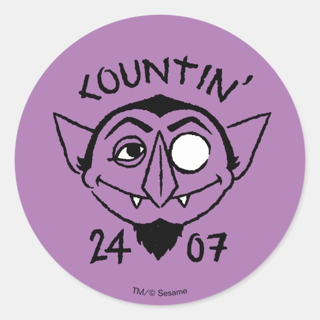 Count von Count Skate Logo - Countin' 24/7 Classic Round Sticker (Front)