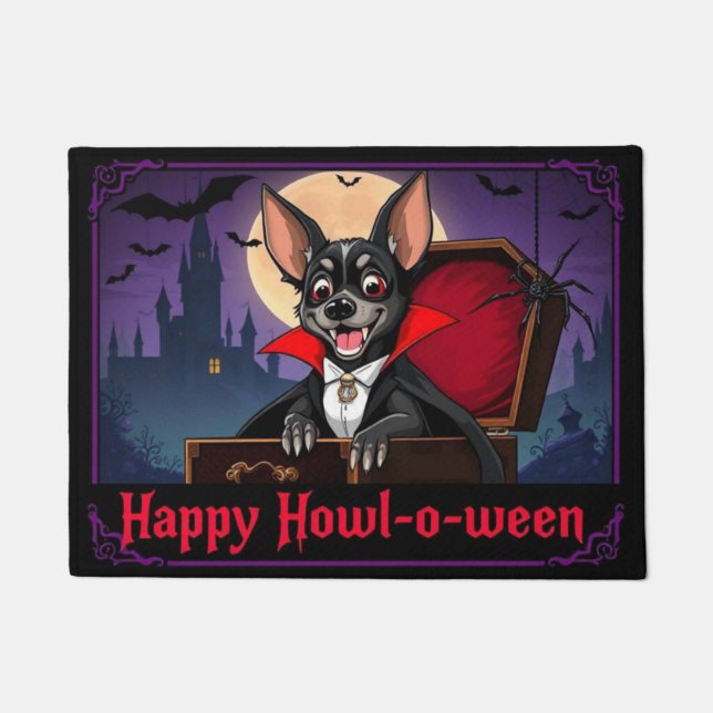 Count Xoloitzcuintli Happy Howl-o-ween Doormat (Front)