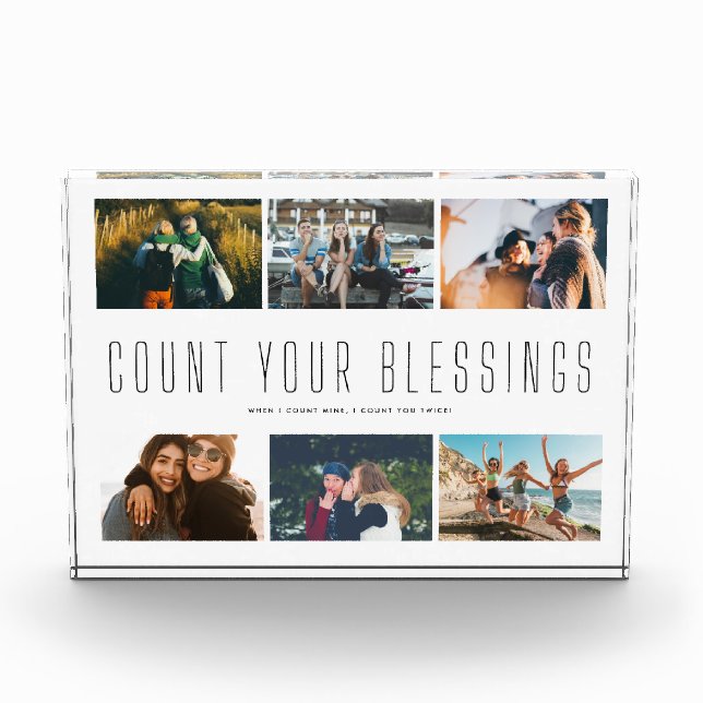 Count Your Blessings Family Quote Photo  (Front)
