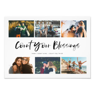 Count Your Blessings Quote Photo Collage Print