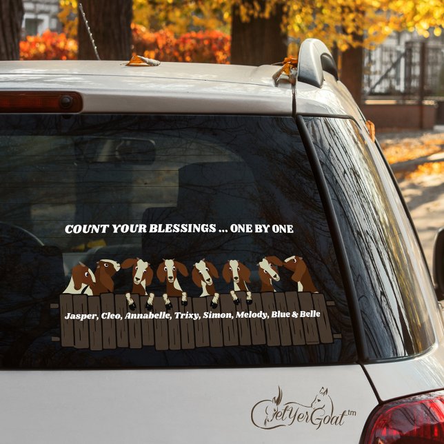 Count Your Blessings Rustic 8 Goats on Fence  (Creator Uploaded)