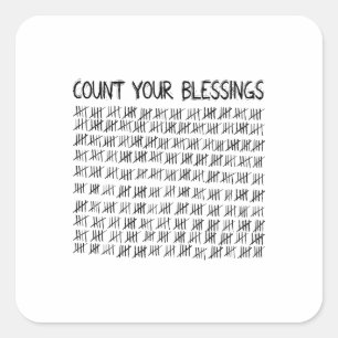 Count Your Blessings Square Sticker