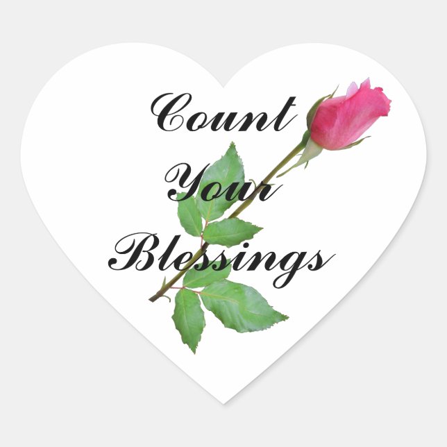 COUNT YOUR BLESSINGS-STICKER HEART STICKER (Front)