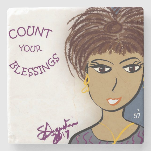 COUNT YOUR BLESSINGS STONE COASTER (Front)