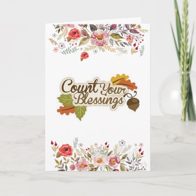 Count Your Blessings Thanksgiving Card (Front)
