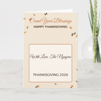 Count Your Blessings Thanksgiving Card Fall Leaves