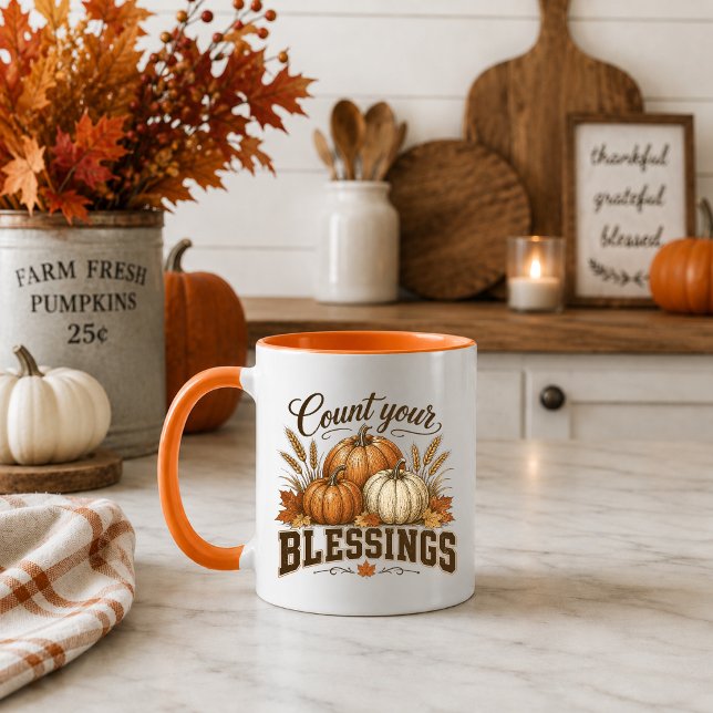 Count Your Blessings Thanksgiving Fall Coffee Mug (Creator Uploaded)