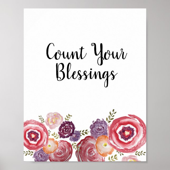 Count Your Blessings Wildflower Poster (Front)