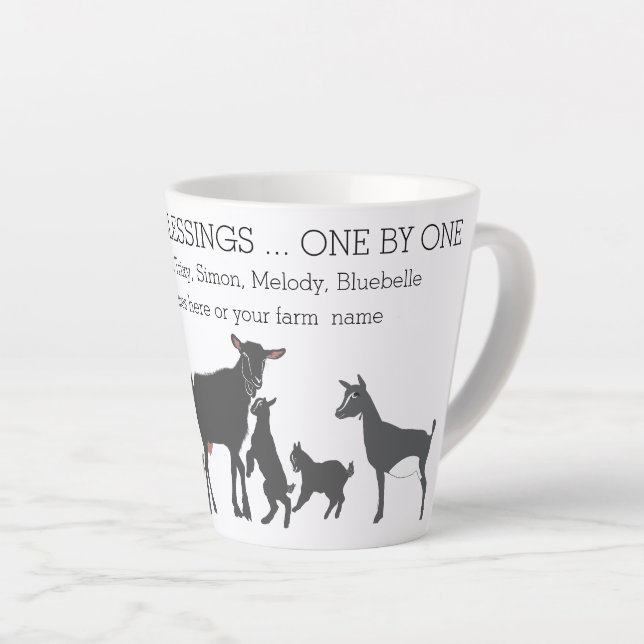 Count Your Blessings  Your Goat Herd  Latte Mug (Right Angle)