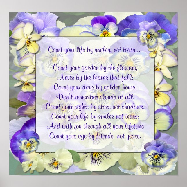 "COUNT YOUR LIFE BY SMILES" ~ Poster (Front)