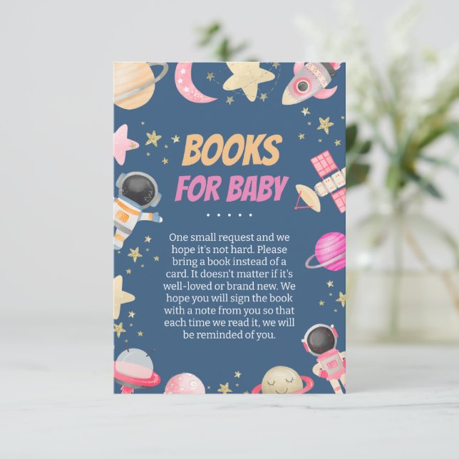 Countdown Space Girl Books for Baby Enclosure Card (Standing Front)