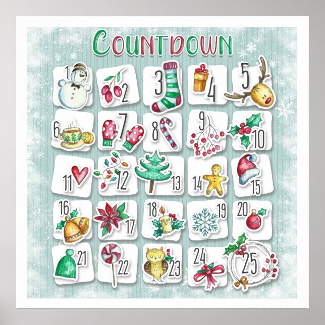 Countdown to Christmas Calendar Poster (Front)
