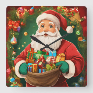 "Countdown to Christmas: Festive Wall Clock" Square Wall Clock