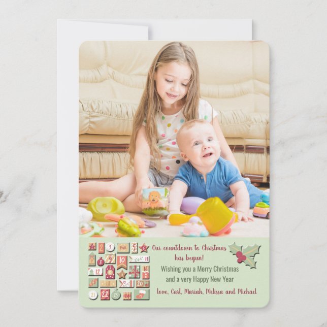 Countdown to Christmas Photo Holiday Card (Front)