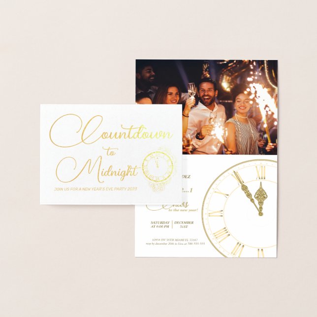 Countdown to midnight - Foil Invitation (Display)