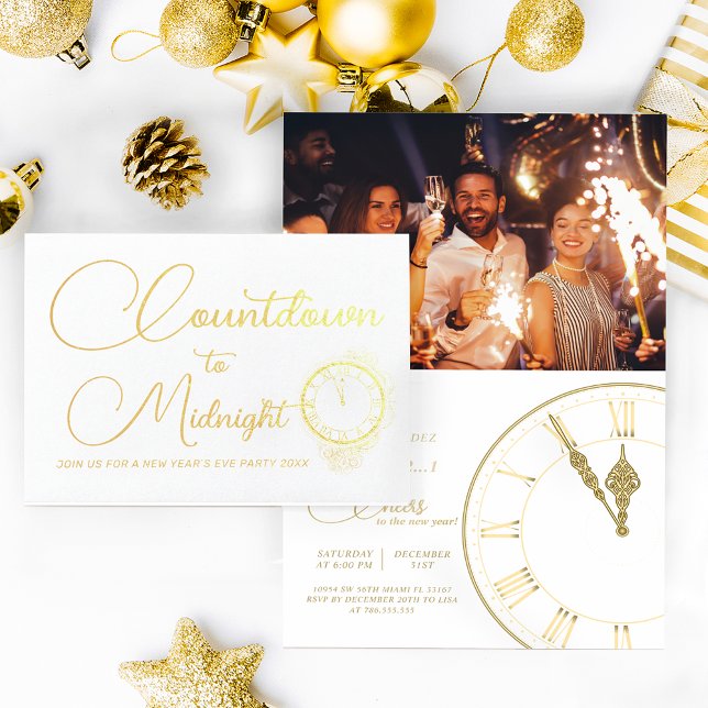 Countdown to midnight New Year Party Invitation (Creator Uploaded)