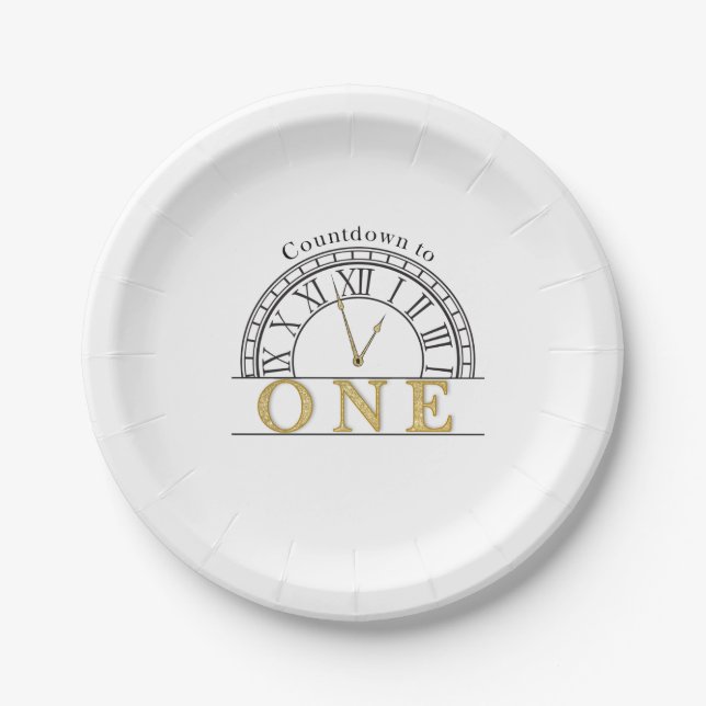 Countdown to One Shower/Party  Paper Plate (Front)