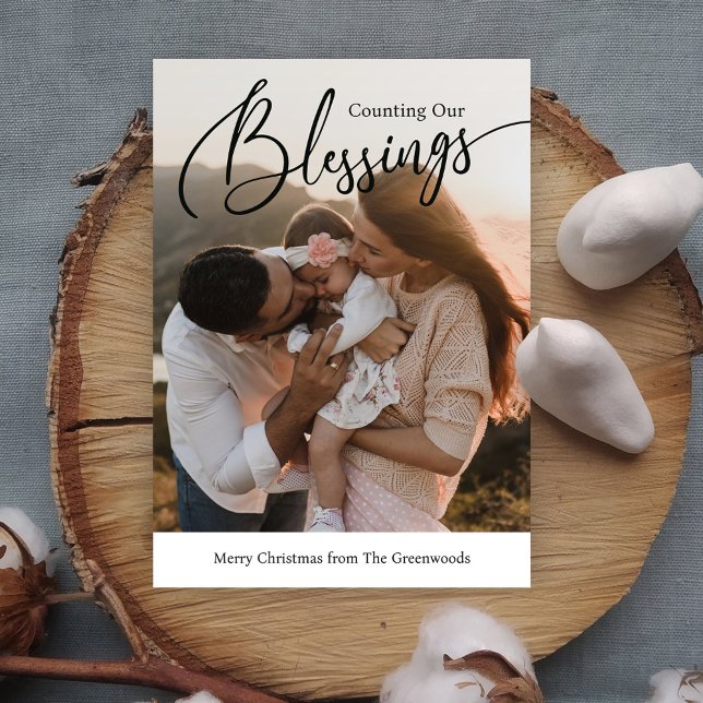 Counted Blessings Religious Christmas Photo Card (Creator Uploaded)