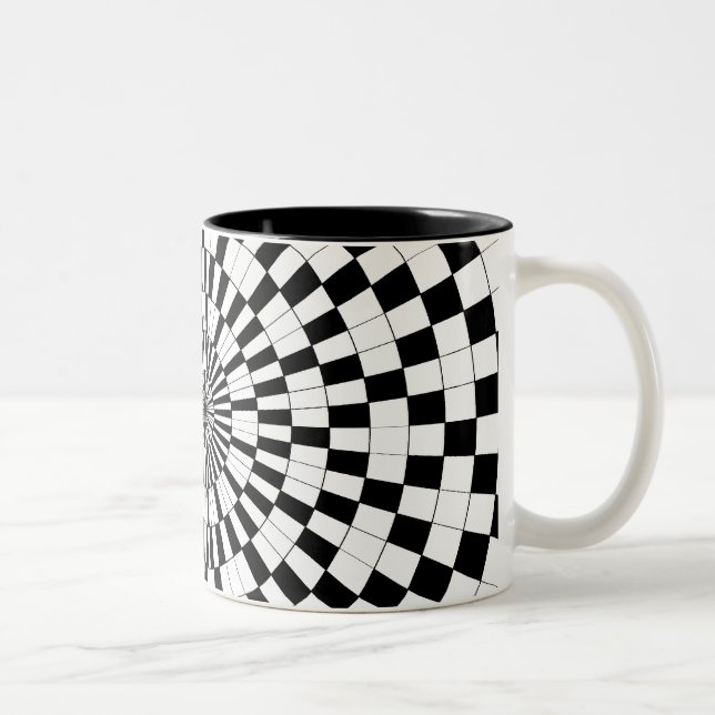 Counter Spirals by Kenneth Yoncich Two-Tone Coffee Mug (Right)