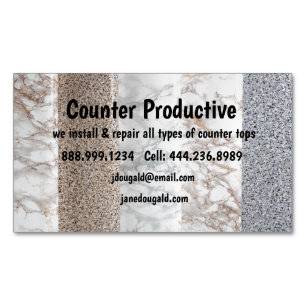 Counter Top Install & Repair Business Magnetic Business Card