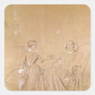 Countess Charles d'Agoult and her daughter Square Sticker