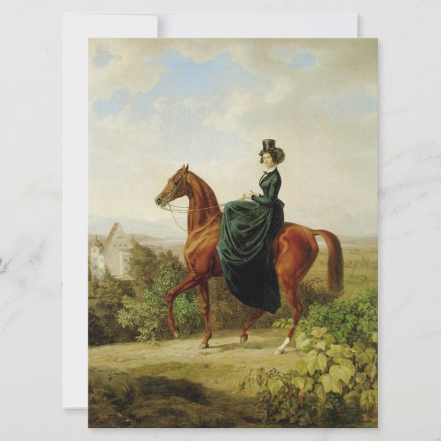 Countess on Horseback (Elegant Brown Horse) Card (Front)