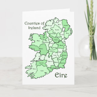 Counties of Ireland Map Card